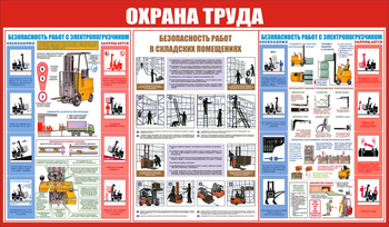 С130 Охрана труда при работе на складе (1200х700мм, пластик 3мм) - Стенды - Охрана труда на складе - Магазин охраны труда ot-magazin.ru